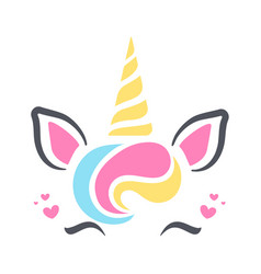 Beautiful Unicorn Face For Designing Greeting