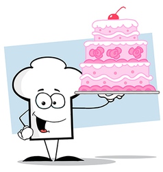 Chef Hat Guy Holding A Pink Wedding Cake