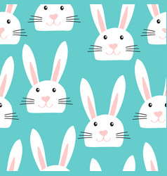 Cute seamless pattern with white easter bunny Vector Image