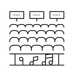 Tribune For Audience On Concert Line Icon