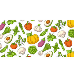 Vegetables Seamless Pattern Isolated White