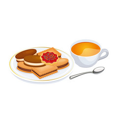 Biscuit And Cup Of Tea Icon Set