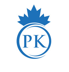 Letter Pk Maple Leaf Logo Template Symbol