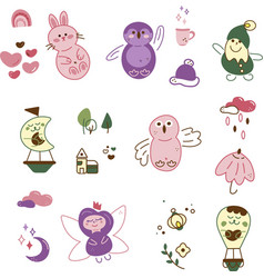 Characters And Elements Doodle Set1 12 Cute