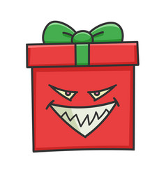 Evil Grin Present Christmas Gift Box Cartoon