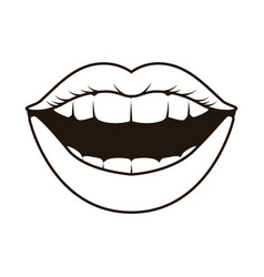 Smiling Mouth Monochrome Pop Art