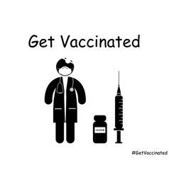 Get Vaccinated Doctor Stick Figure Eps