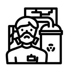 Nuclear Power Plant Worker Energy Line Icon