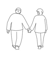 Senior Woman And Man Walk