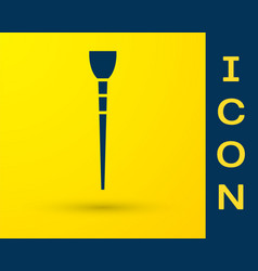 Blue Makeup Brush Icon Isolated On Yellow