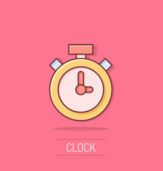 Clock Icon In Comic Style Watch Cartoon On