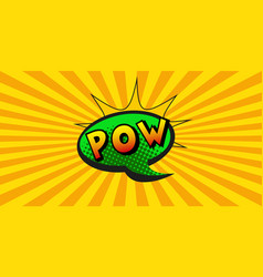 Comic Zoom Inscription Pow On A Colored