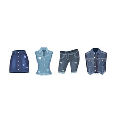 Denim Clothes And Blue Jeans Wear Set