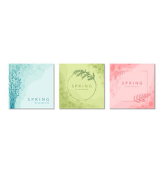 Set Of Spring Watercolor Backgrounds Circle