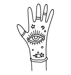 Hand With The Eye Tattoo Alchemy Doodle Art