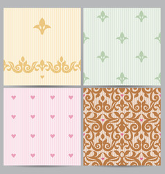 Vintage Border And Seamless Patterns In Victorian