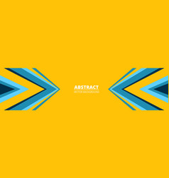 Yellow Abstract Wide Horizontal Banner With Blue