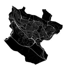 Black Bilbo City Map Administrative Area