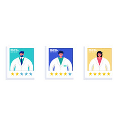 Doctor Rating Review Cards One Male And Two