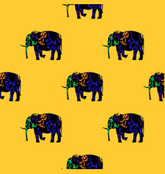 Seamless Pattern Of A Running Elephant