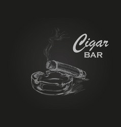 Smoking Cigar With Ashtray Bar Cigar