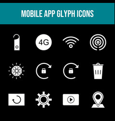 12 Mobile App Icons In One Set