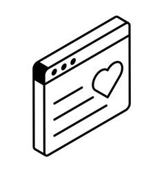 A Love Website Line Isometric Icon