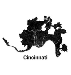 Black Cincinnati City Map Administrative Area