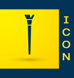 Blue Makeup Brush Icon Isolated On Yellow