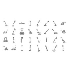 Garden Trimmer Icons Set Outline Care