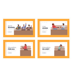 High School Education Landing Page Template Set