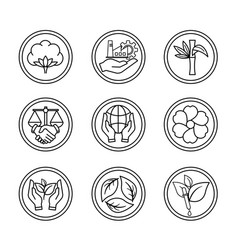 Set Of Icons For Organic Product Packaging