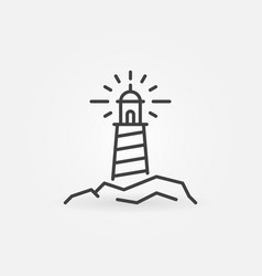 Lighthouse On The Rocks Outline Concept