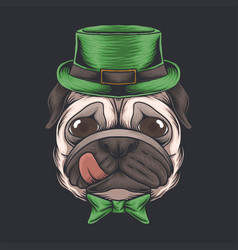 Pug Dog Head St Patricks Day