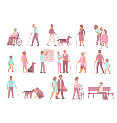 Blind People Icons Collection