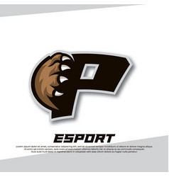 Claw Esport Logo Letter P Tiger Esport Logo Bear