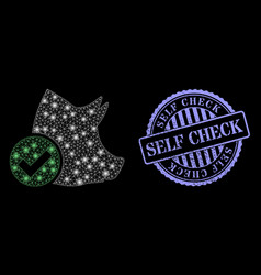 Scratched Self Check Badge And Constellation Mesh