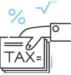 Taxation Line Icon Outline Symbol