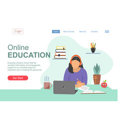 Website Landing Page With Online Study Concept