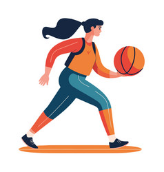 Woman Running With Basketball Ball Competition