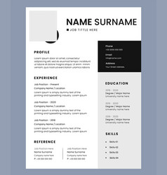 Black And White Modern Resume Design Layout