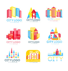 City logo original design set logotype elements Vector Image