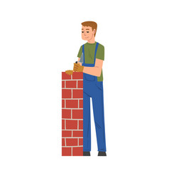 Man Laying Bricks Male Construction Worker