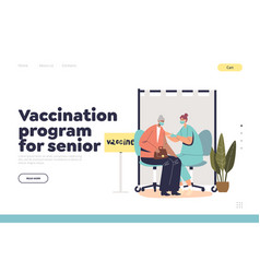 Vaccination Program For Senior Concept Of Landing