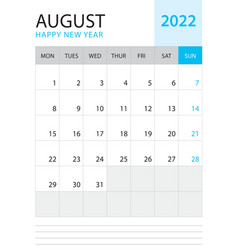 August 2022-calendar 2022 Template