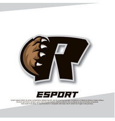 Claw Esport Logo Letter R Tiger Esport Logo Bear