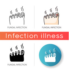 Fungal Infection Icon Linear Black And Rgb Color