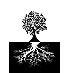 Sacred Tree Of Life And Roots Concept Logo