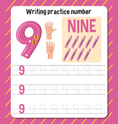 Writing Practice Number 9 Worksheet