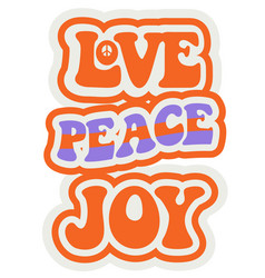 Love Peace Joy 1970s Vintage Design With Hand